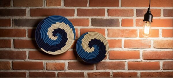 Blue - Sabai Art Handwoven Wall Decor - Set of two (10", 8") - Image 6