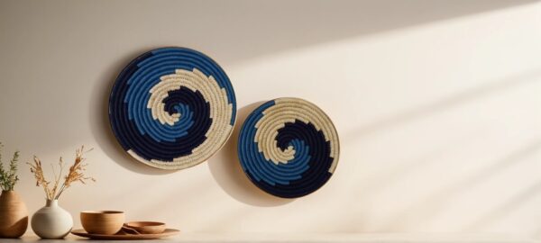 Blue - Sabai Art Handwoven Wall Decor - Set of two (10", 8") - Image 7