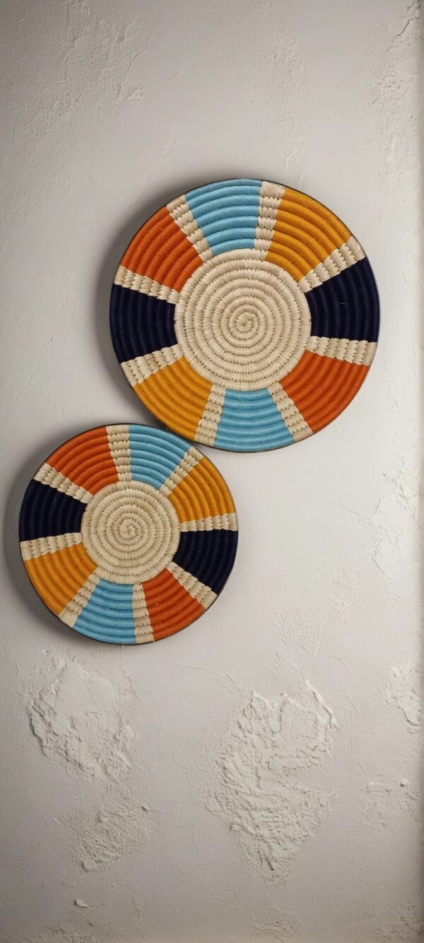 Multi #2 - Sabai Art Handwoven Wall Decor - Set of two (10", 8")
