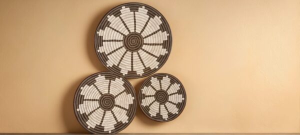 Brown - Sabai Art Handwoven Wall Decor - Set of three (12", 10", 8") - Image 3