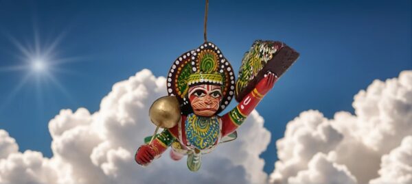 Wooden Lacquered Veer Hanuman - Image 2