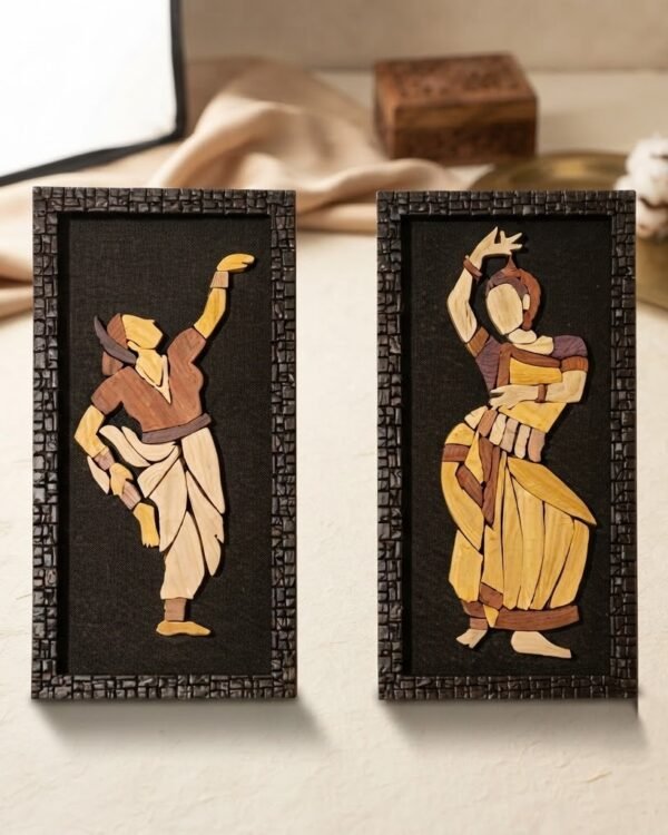 Girls Classical Dance Wooden In-Lay Wall Decor- Set of 2 (6"*12" each)