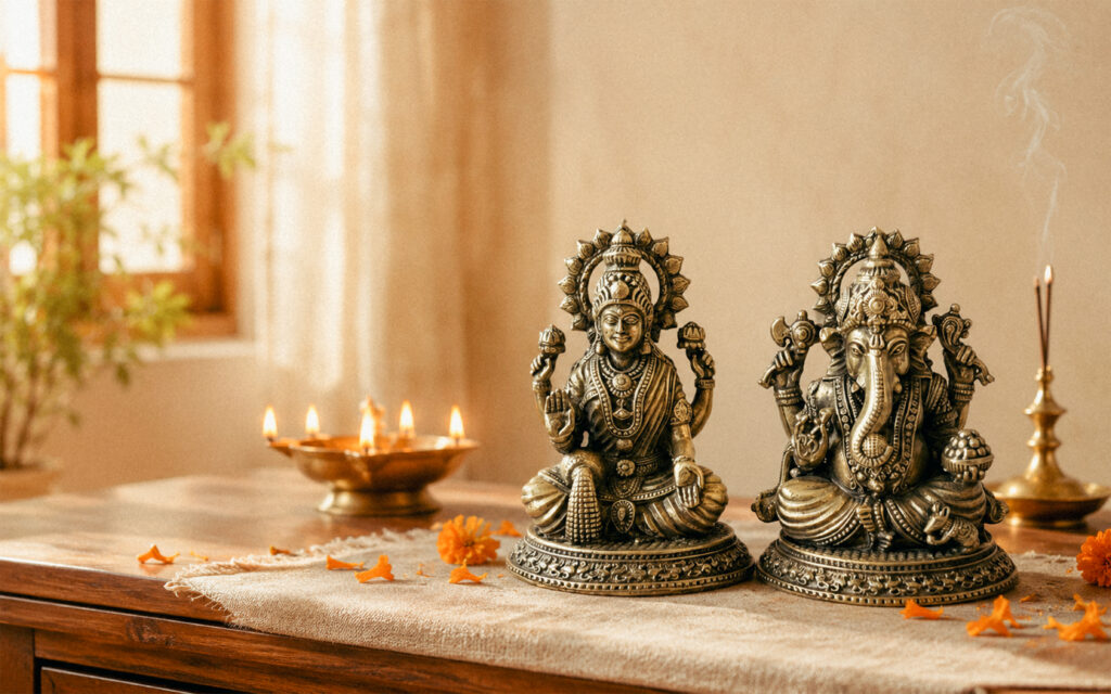 Brass Ganesh Lakshmi Idol Set: A Sacred Blend of Devotion, Prosperity, and Indian Craftsmanship
