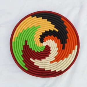 Multi- Sabai Art Handwoven Wall Decor - Set of three (12", 10", 8")