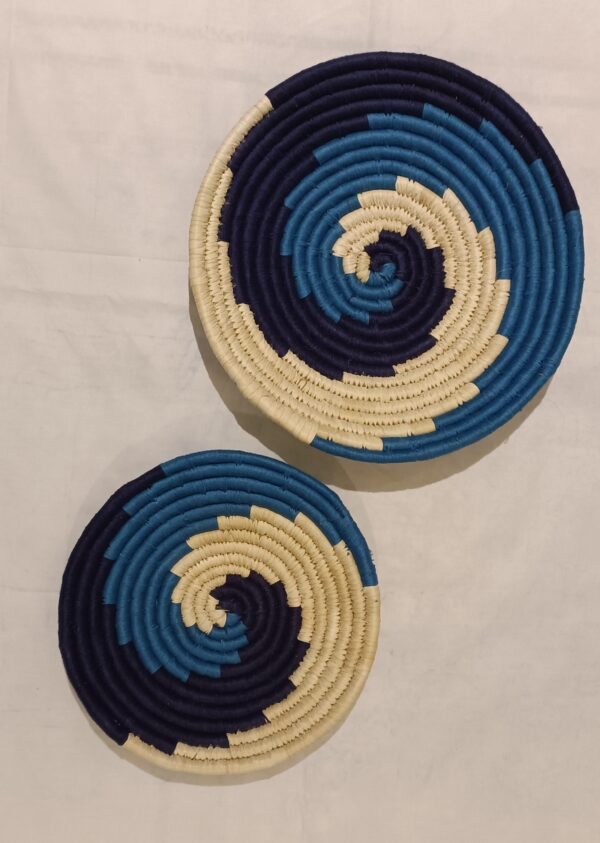 Blue - Sabai Art Handwoven Wall Decor - Set of two (10", 8")