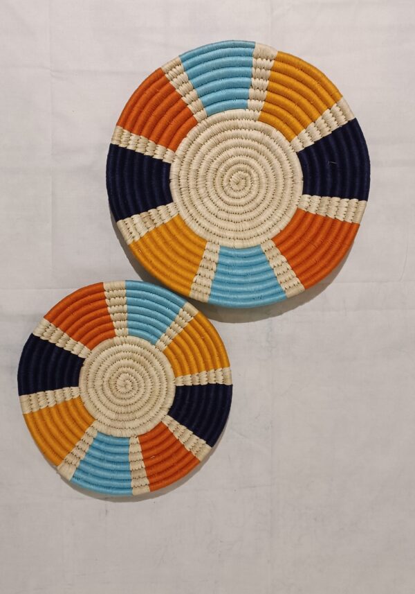 Multi #2 - Sabai Art Handwoven Wall Decor - Set of two (10", 8") - Image 3