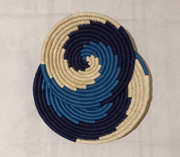 Blue - Sabai Art Handwoven Wall Decor - Set of two (10", 8") - Image 2