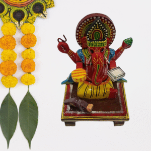 Wooden Lacquered Chauki Ganesh Ji