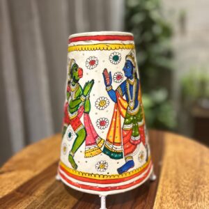 Ram Sita Laxman and Hanuman ji multicolour - Tholu Bommalata Leather Lampshade with Plug & Wire – 9-Inch