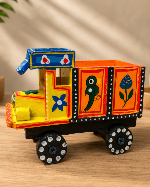 Colourful Handcrafted Wooden Lacquered Truck – Varanasi (6" Height)