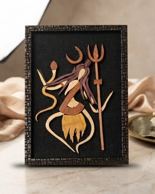 Cosmic Dance by Lord Shiva Wooden In-Lay Artwork (6"*12")