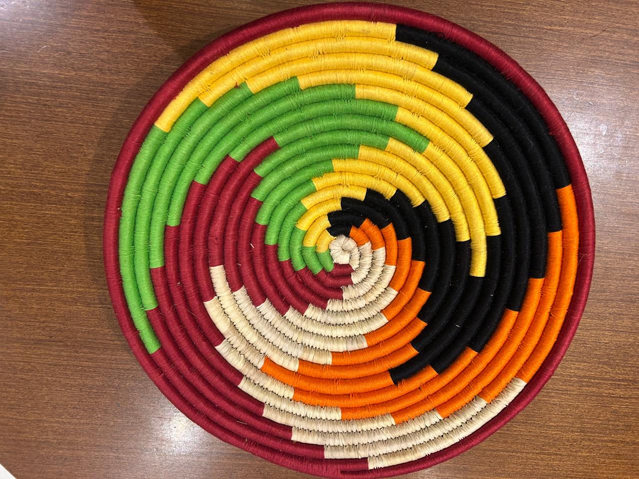 Multi- Sabai Art Handwoven Wall Decor - Set of three (12", 10", 8")