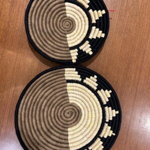 Brown Black - Sabai Art Handwoven Wall Decor - Set of two (10", 8")