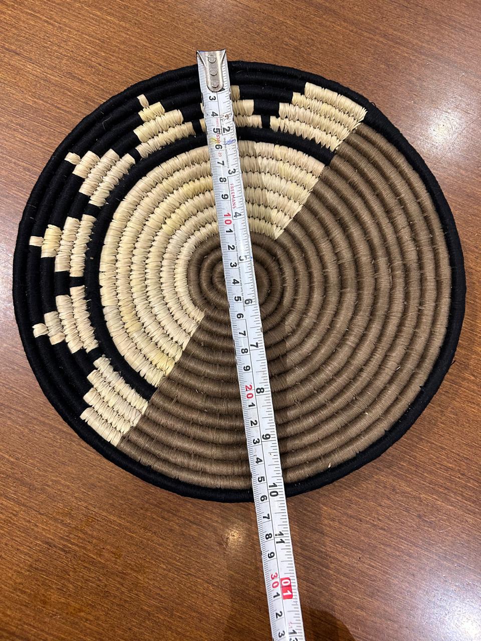 Brown Black - Sabai Art Handwoven Wall Decor - Set of two (10", 8") - Image 3