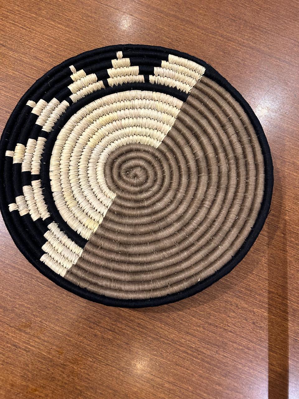 Brown Black - Sabai Art Handwoven Wall Decor - Set of two (10", 8") - Image 4