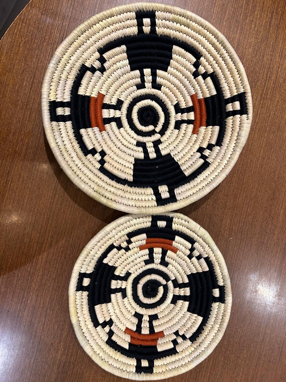 Brown Black - Sabai Art Handwoven Wall Decor - Set of two(10", 8")