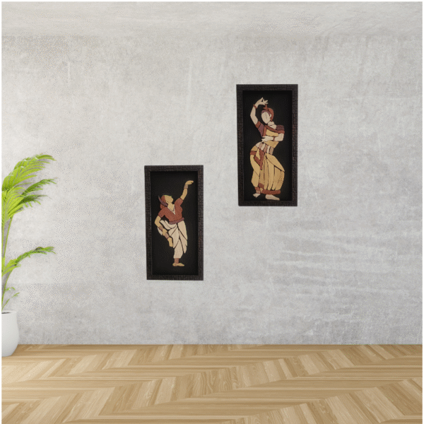 Girls Classical Dance Wooden In-Lay Wall Decor- Set of 2 (6"*12" each)