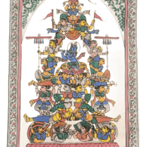 Krishna Pattachitra Art - Tussore Silk Painting - 10*12 inch - Unframed - In Silk Cloth only