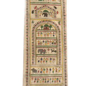 Tribal #2 - Pattachitra Art - Tussore Silk Painting - 6*16 inch - In Silk Cloth - Unframed