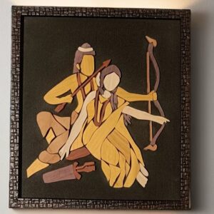 Shri RamSita in Vanvas - Wooden Inlay Painting (12"*14")
