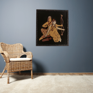 Shri RamSita in Vanvas - Wooden Inlay Painting (12"*14")