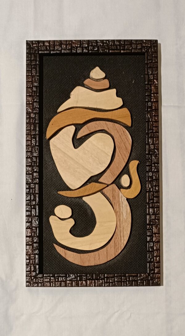 Ganpati Wooden In-Lay Wall Decor (6"*12") - Image 2