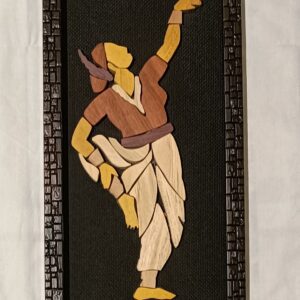 Bharatnatayam Dance Wooden In-Lay Artwork Painting (6"*12")