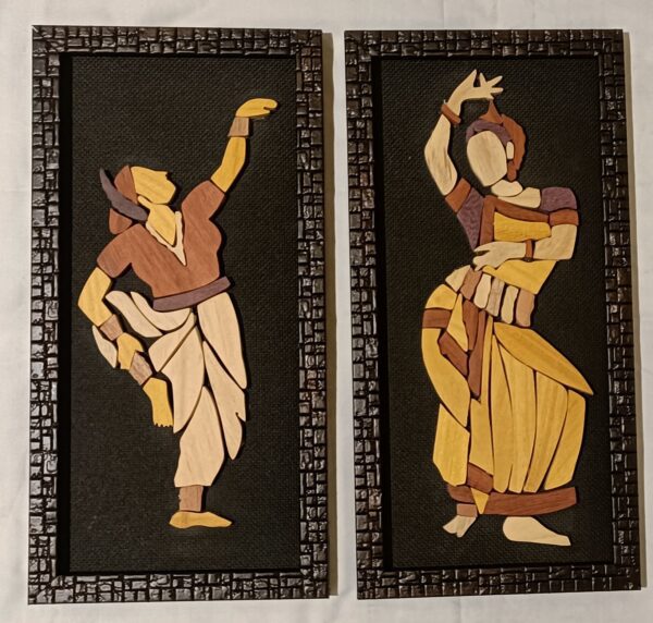 Girls Classical Dance Wooden In-Lay Wall Decor- Set of 2 (6"*12" each) - Image 3