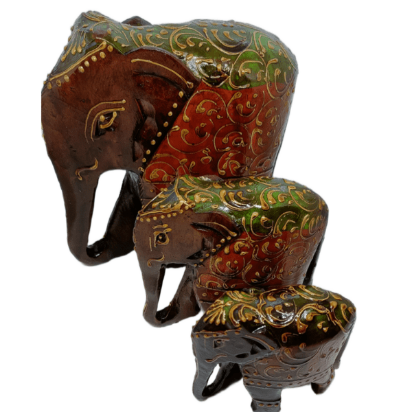 Jaipur Wooden Handicraft Elephant Set of 4 – Copper Finish | Decorative Rajasthani Figurines (Sizes 2" to 5", 1.1 KG) - Image 5