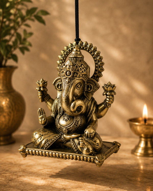 Dagrusheth Ganpati in Sitting - Brass - (2inch, 60 gms)