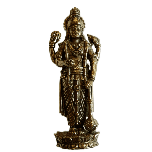 3.5-Inch Brass Lord Vishnu Idol – Standing Pose | Handcrafted Hindu Deity Statue | Puja & Home Temple Décor (72 gms) - Image 2