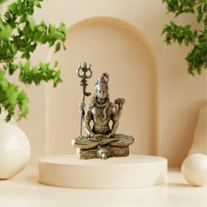 3-Inch Brass Lord Shiva Idol – Seated in Upasana (Meditative) Pose (approx 90 gms)