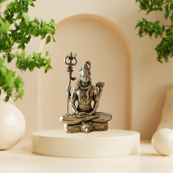 3-Inch Brass Lord Shiva Idol – Seated in Upasana (Meditative) Pose (approx 90 gms)