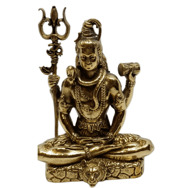 3-Inch Brass Lord Shiva Idol – Seated in Upasana (Meditative) Pose (approx 90 gms) - Image 3