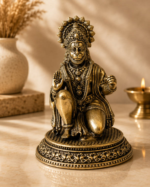 Hanuman Ji in Sitting - Brass - (2.5 inch, 65 gms)