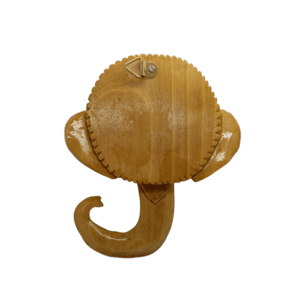 Ganesh Ji Face – Wooden Natural Finish | Hand-Carved Decorative Idol | 5" Length, 6" Height | 165 gms - Image 3