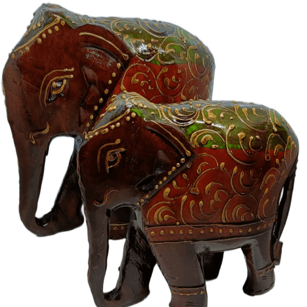 Jaipur Wooden Handicraft Elephant Set of 4 – Copper Finish | Decorative Rajasthani Figurines (Sizes 2" to 5", 1.1 KG) - Image 4