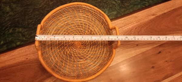 Natural with Orange Basket with handle- Sabai Art Handwoven Basket  - set of 2 (9"*2") - Image 4
