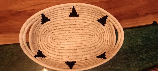 Natural with Black Colour Oval Tray- Sabai Art Handwoven Basket - (14"*10") - 1 Piece - Image 8