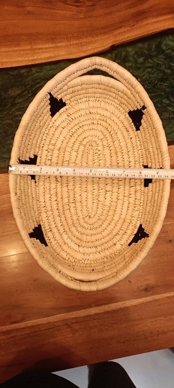Natural with Black Colour Oval Tray- Sabai Art Handwoven Basket - (14"*10") - 1 Piece - Image 4