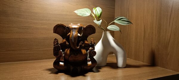 Ganesh Ji Wooden Idol Big– Natural Finish | Hand-Carved Spiritual Decor | 5" Height, 250 gms | Jaipur Craft - Image 6