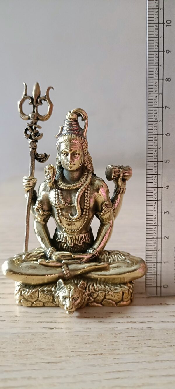 3-Inch Brass Lord Shiva Idol – Seated in Upasana (Meditative) Pose (approx 90 gms) - Image 5