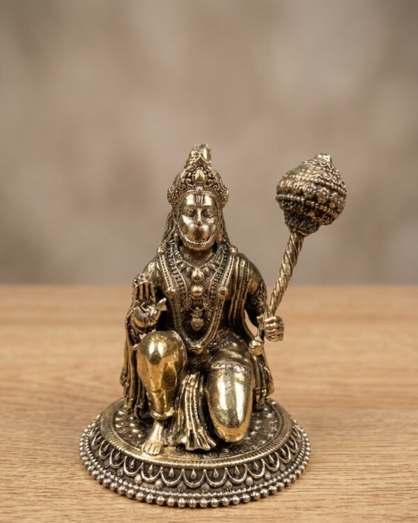 Hanuman Ji in Sitting - Brass - (3.5inch, 260 gms)