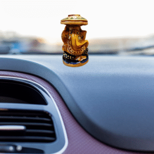 Ganesh Ji Standing – Assorted Colour Wooden Car Dashboard Idol | 2" | Handcrafted Spiritual Figurine