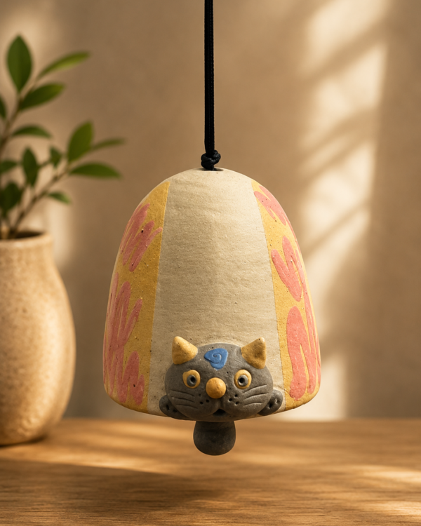 Whispering Cat - Nerikomi Hanging Bell