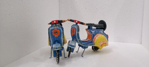 Multi colour - Wooden Lacquered Scooter - (8" height) - 1 piece - Image 3