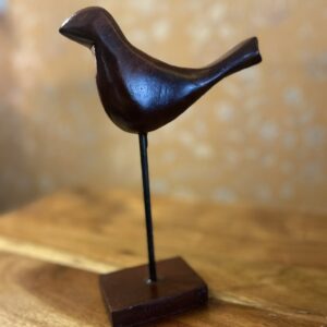 Natural Wooden Bird "Kukoo" – Table Stand (Set of 2) | Handcrafted Décor – 6" & 9" Height
