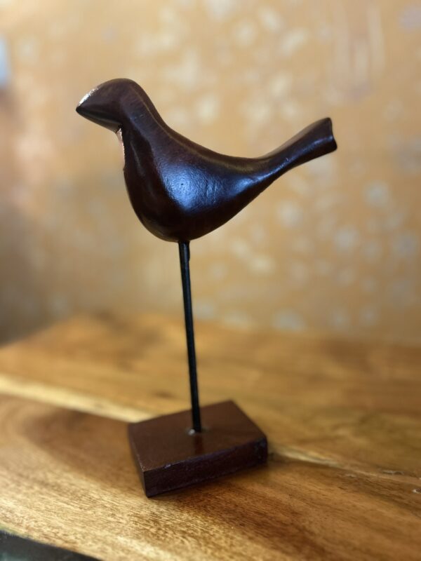 Natural Wooden Bird "Kukoo" – Table Stand (Set of 2) | Handcrafted Décor – 6" & 9" Height