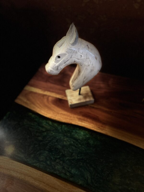 Hand-Painted Wooden Horse Face – White Antique Finish (12.5-Inch, Table Stand) | Jodhpur Craftsmanship – 1 Piece - Image 8