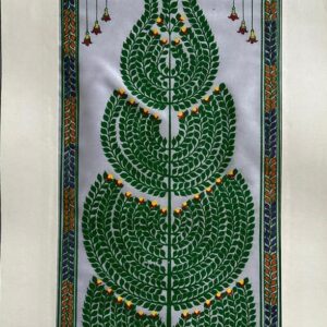 Tree of Life #29 - Pattachitra Art - Tussore Silk Painting - 6*16 inch - In Silk Cloth - Unframed